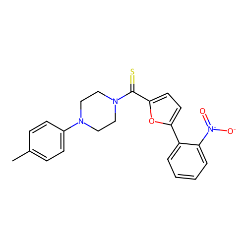 [4-(4-Methylphenyl)piperazin-1-yl][5-(2-nitrophenyl)furan-2-yl]methanethione structure