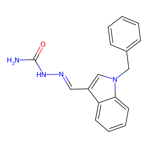 (2E)-2-[(1-benzyl-1H-indol-3-yl)methylidene]hydrazinecarboxamide structure