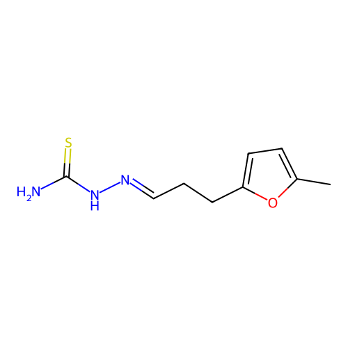 (2E)-2-[3-(5-methylfuran-2-yl)propylidene]hydrazinecarbothioamide structure