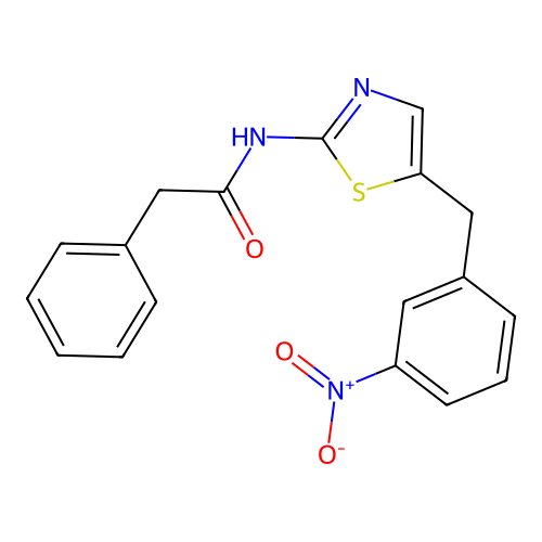 N-[5-(3-nitrobenzyl)-1,3-thiazol-2-yl]-2-phenylacetamide structure