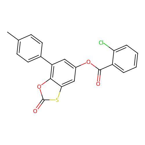7-(4-Methylphenyl)-2-oxo-1,3-benzoxathiol-5-yl 2-chlorobenzoate structure