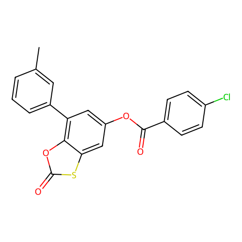 7-(3-Methylphenyl)-2-oxo-1,3-benzoxathiol-5-yl 4-chlorobenzoate structure