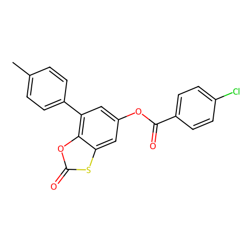 7-(4-Methylphenyl)-2-oxo-1,3-benzoxathiol-5-yl 4-chlorobenzoate structure