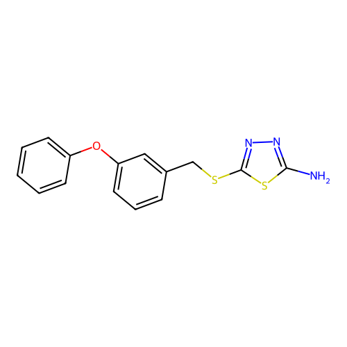 5-[(3-Phenoxybenzyl)sulfanyl]-1,3,4-thiadiazol-2-amine structure