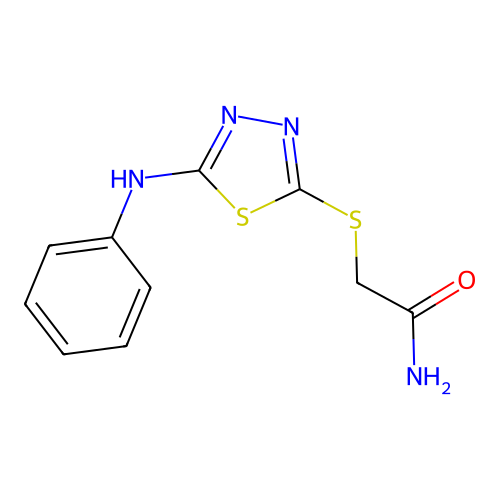 2-[(5-Anilino-1,3,4-thiadiazol-2-yl)thio]acetamide structure