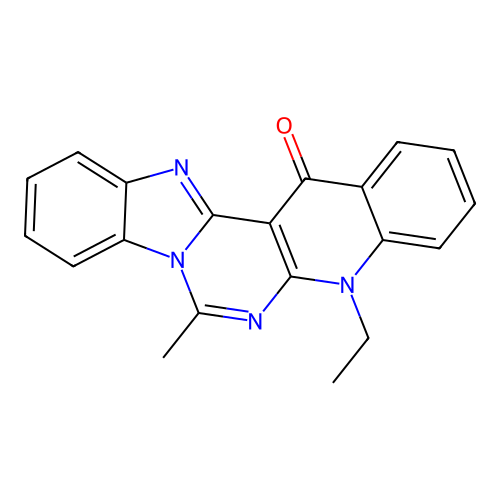 5-ethyl-7-methylbenzimidazo[1',2':1,6]pyrimido[4,5-b]quinolin-14(5H)-one structure