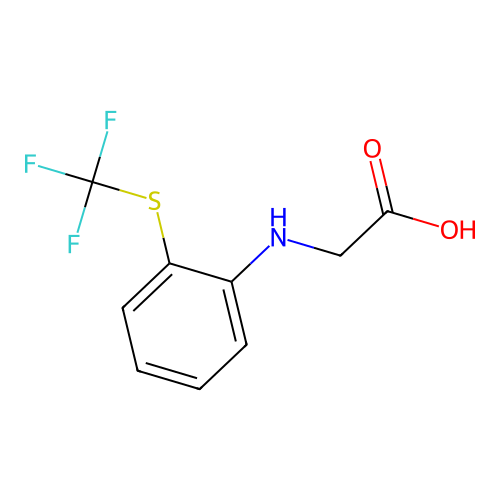 {2-[(Trifluoromethyl)sulfanyl]anilino}acetic acid structure