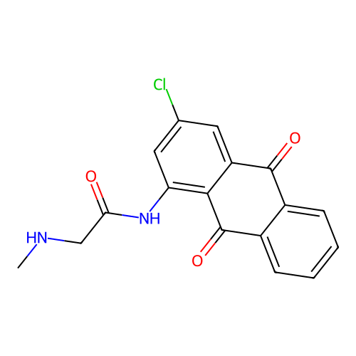 N-(3-chloro-9,10-dioxo-9,10-dihydroanthracen-1-yl)-N~2~-methylglycinamide structure