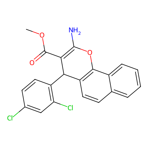methyl 2-amino-4-(2,4-dichlorophenyl)-4H-benzo[h]chromene-3-carboxylate structure