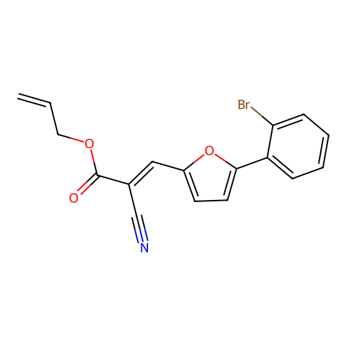 (E)-allyl 3-(5-(2-bromophenyl)furan-2-yl)-2-cyanoacrylate structure