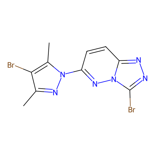 3-bromo-6-(4-bromo-3,5-dimethyl-1H-pyrazol-1-yl)[1,2,4]triazolo[4,3-b]pyridazine structure