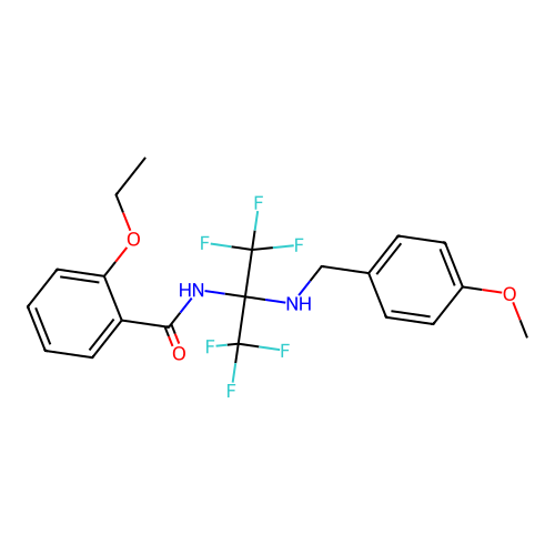 2-ethoxy-N-[1,1,1,3,3,3-hexafluoro-2-[(4-methoxyphenyl)methylamino]propan-2-yl]benzamide structure