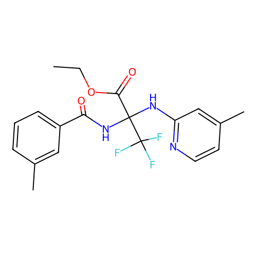 Ethyl 3,3,3-trifluoro-2-[(3-methylbenzoyl)amino]-2-[(4-methylpyridin-2-yl)amino]propanoate structure