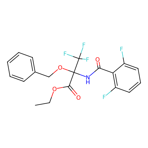 Ethyl 2-(benzyloxy)-2-(2,6-difluorobenzamido)-3,3,3-trifluoropropanoate structure