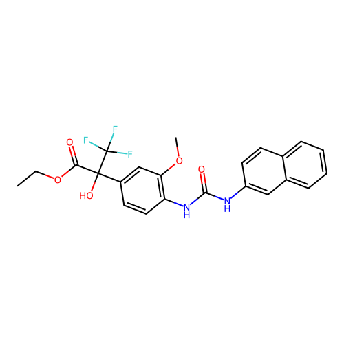 Ethyl 3,3,3-trifluoro-2-hydroxy-2-[3-methoxy-4-(naphthalen-2-ylcarbamoylamino)phenyl]propanoate structure