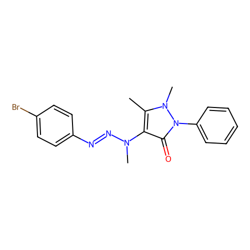4-[[(4-bromophenyl)diazenyl]-methylamino]-1,5-dimethyl-2-phenylpyrazol-3-one structure