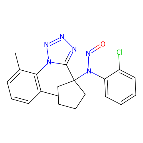 2-chloro-N-{1-[1-(2,6-dimethylphenyl)-1H-tetrazol-5-yl]cyclopentyl}-N-nitrosoaniline structure