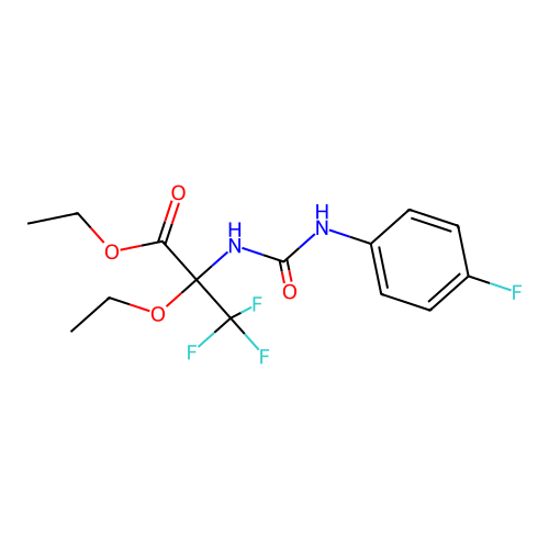 ethyl 2-ethoxy-3,3,3-trifluoro-N-[(4-fluorophenyl)carbamoyl]alaninate structure