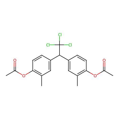 (2,2,2-Trichloroethane-1,1-diyl)bis(2-methyl-4,1-phenylene) diacetate structure