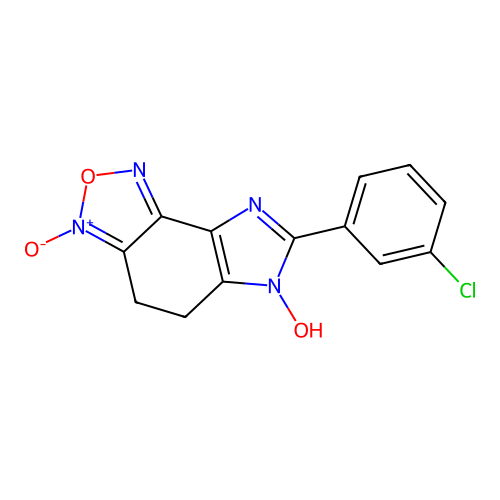 7-(3-chlorophenyl)-4,5-dihydro-6H-imidazo[4,5-e][2,1,3]benzoxadiazol-6-ol 3-oxide structure