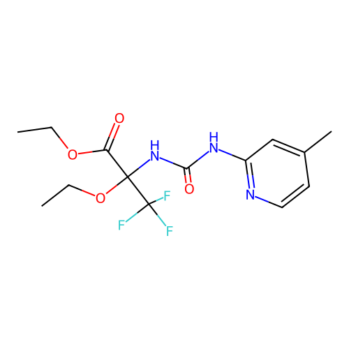 ethyl 2-ethoxy-3,3,3-trifluoro-N-[(4-methylpyridin-2-yl)carbamoyl]alaninate structure