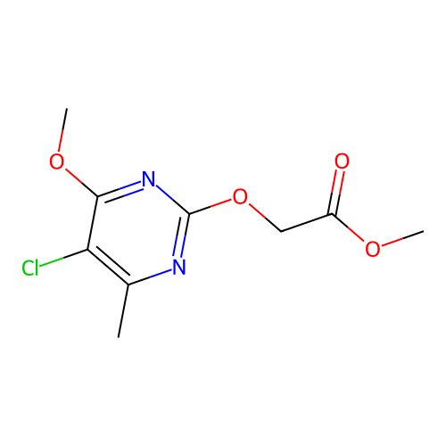 Methyl [(5-chloro-4-methoxy-6-methylpyrimidin-2-yl)oxy]acetate structure