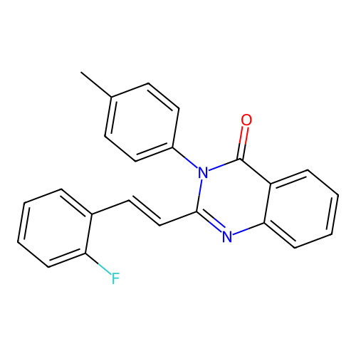 2-[(E)-2-(2-fluorophenyl)ethenyl]-3-(4-methylphenyl)quinazolin-4(3H)-one structure