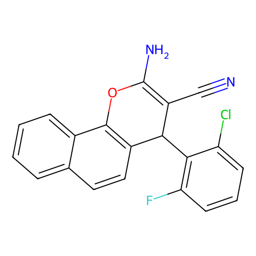 2-amino-4-(2-chloro-6-fluorophenyl)-4H-benzo[h]chromene-3-carbonitrile structure