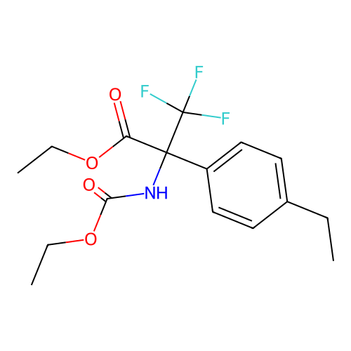 Ethyl 2-((ethoxycarbonyl)amino)-2-(4-ethylphenyl)-3,3,3-trifluoropropanoate structure