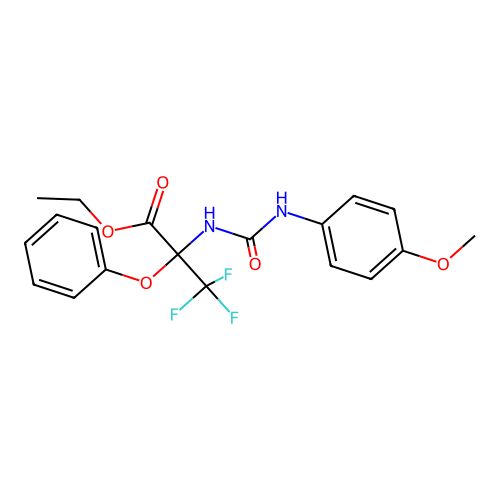 ethyl 3,3,3-trifluoro-N-[(4-methoxyphenyl)carbamoyl]-2-phenoxyalaninate structure