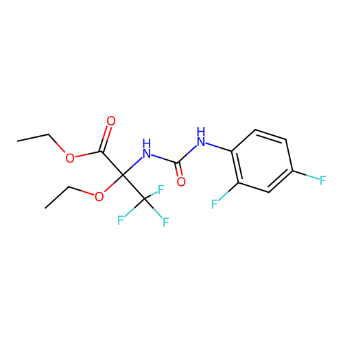 ethyl N-[(2,4-difluorophenyl)carbamoyl]-2-ethoxy-3,3,3-trifluoroalaninate structure