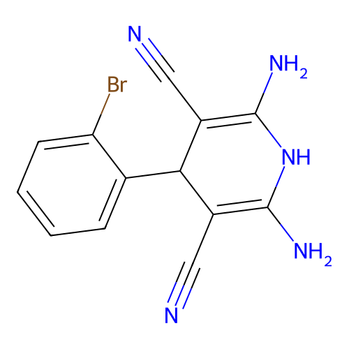2,6-Diamino-4-(2-bromophenyl)-1,4-dihydropyridine-3,5-dicarbonitrile structure
