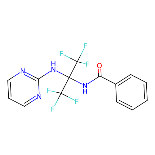 N-[1,1,1,3,3,3-hexafluoro-2-(pyrimidin-2-ylamino)propan-2-yl]benzamide structure