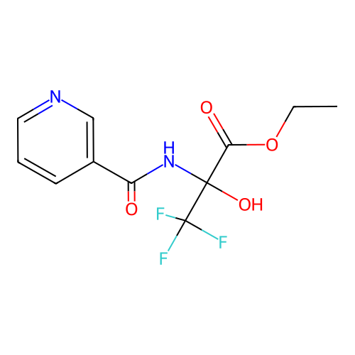 Ethyl 3,3,3-trifluoro-2-hydroxy-2-nicotinamidopropionate structure