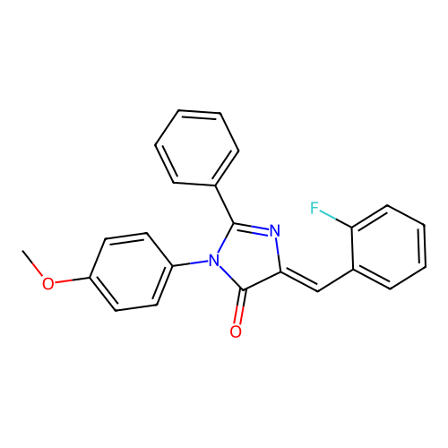 (5Z)-5-(2-fluorobenzylidene)-3-(4-methoxyphenyl)-2-phenyl-3,5-dihydro-4H-imidazol-4-one structure