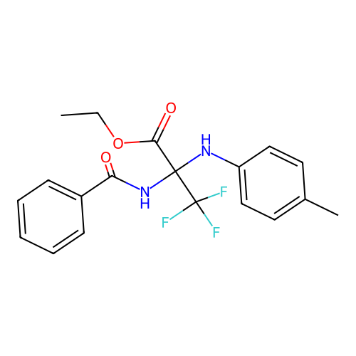 Ethyl 2-benzamido-3,3,3-trifluoro-2-(p-tolylamino)propanoate structure