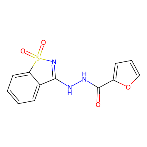 N'-(1,1-dioxido-1,2-benzothiazol-3-yl)furan-2-carbohydrazide structure