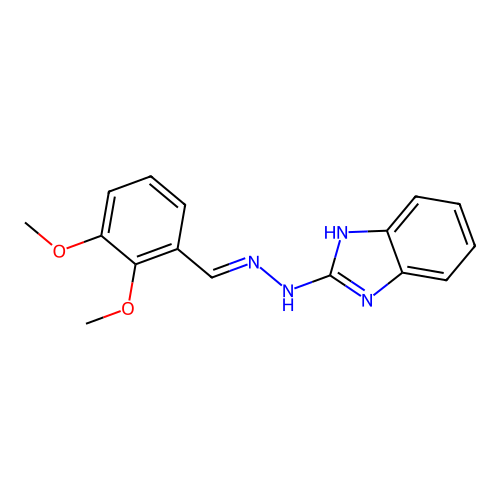 2-[(2E)-2-(2,3-dimethoxybenzylidene)hydrazinyl]-1H-benzimidazole structure