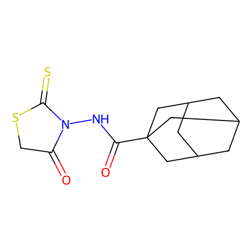 (3r,5r,7r)-N-(4-oxo-2-thioxothiazolidin-3-yl)adamantane-1-carboxamide structure