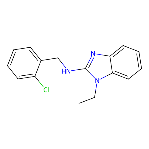 N-(2-chlorobenzyl)-1-ethyl-1H-benzimidazol-2-amine structure