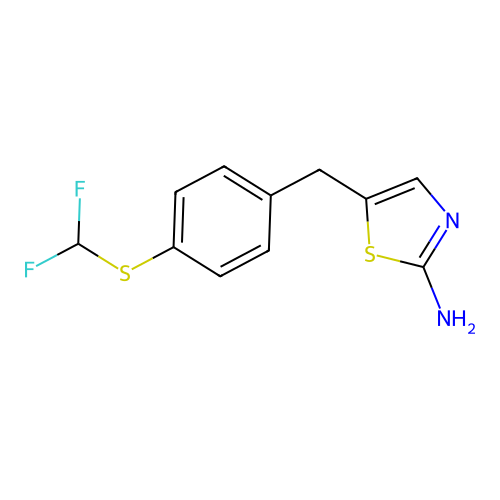 5-{4-[(Difluoromethyl)sulfanyl]benzyl}-1,3-thiazol-2-amine structure