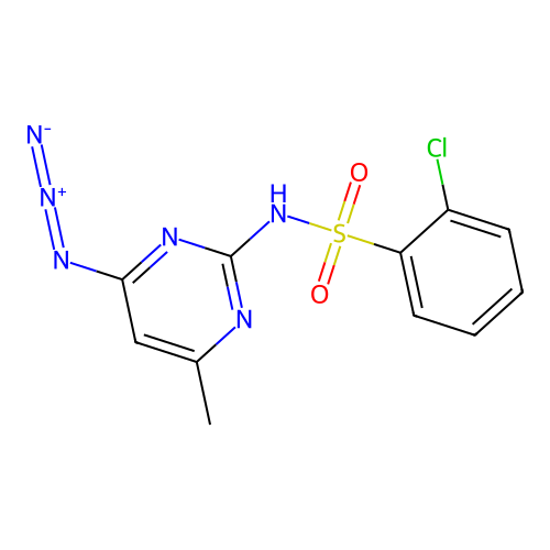 N-(4-azido-6-methylpyrimidin-2-yl)-2-chlorobenzenesulfonamide structure