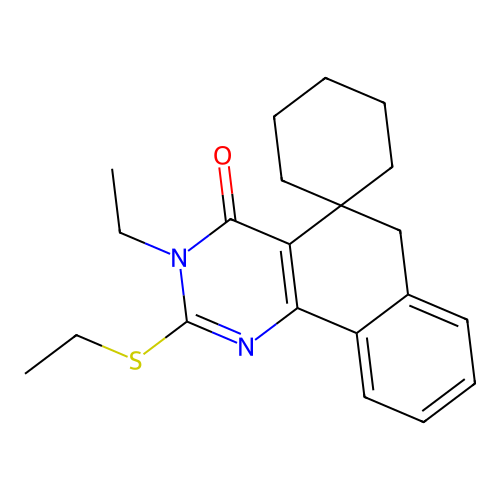 3-ethyl-2-(ethylthio)-3H-spiro[benzo[h]quinazoline-5,1'-cyclohexan]-4(6H)-one structure