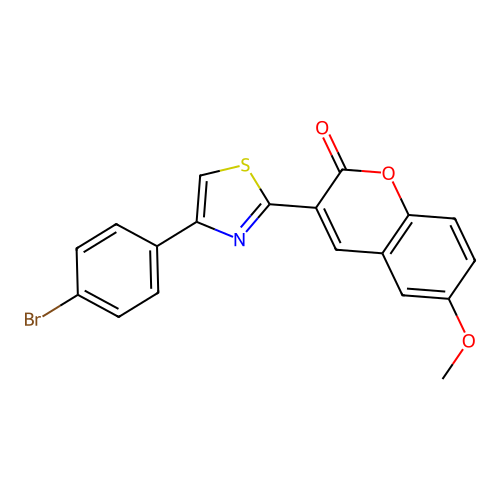 3-[4-(4-bromophenyl)-1,3-thiazol-2-yl]-6-methoxy-2H-chromen-2-one structure