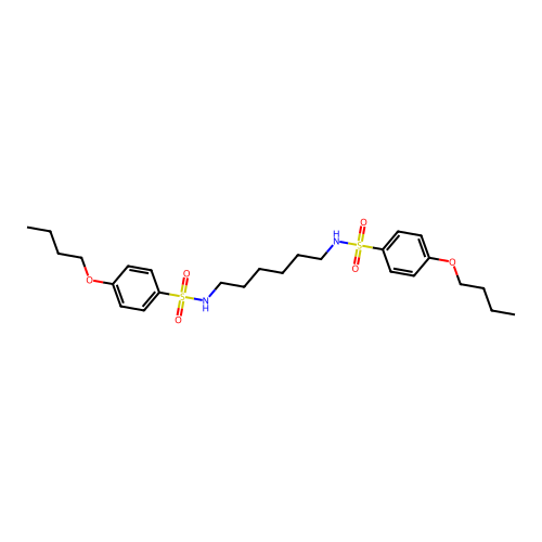 N,N'-hexane-1,6-diylbis(4-butoxybenzenesulfonamide) structure