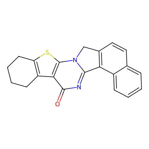 1,2,3,4-tetrahydrobenzo[g]benzo[4',5']thieno[3',2':5,6]pyrimido[2,1-a]isoindol-5(13H)-one structure