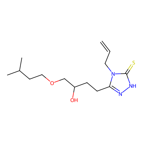 4-(4-Allyl-5-mercapto-4H-[1,2,4]triazol-3-yl)-1-(3-methyl-butoxy)-butan-2-ol structure