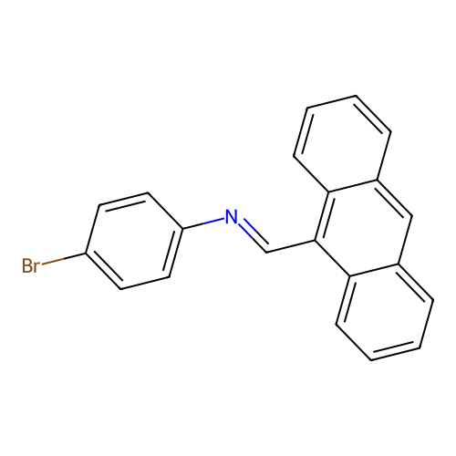 N-[(E)-9-anthrylmethylidene]-4-bromoaniline structure