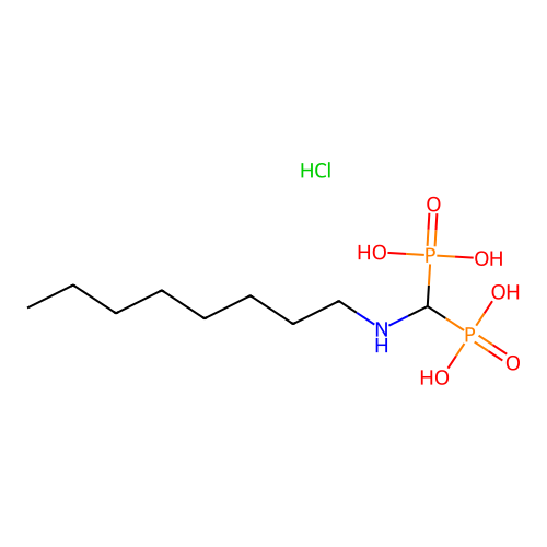 [(Octylamino)methanediyl]bis(phosphonic acid) hydrochloride structure