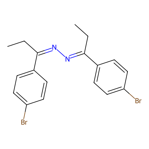 1-(4-bromophenyl)-N-[1-(4-bromophenyl)propylideneamino]propan-1-imine structure